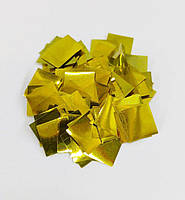 Конфетті квадратики золоті 8мм (10 грам)