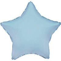 Фольгированный воздушный шар Flexmetal Звезда голубая Blue без рисунка Пастель 32" 81 см