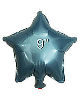 Фольгированный воздушный шар Звезда голубая без рисунка, шары звезды 9 дюйм, Китай
