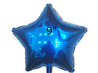 Фольгированный воздушный шар Звезда синяя без рисунка, шары звезды 9 дюйм, Китай
