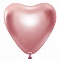 Латексна куля Kalisan Дзеркальне Серце Рожеве Mirror Heart Pink 12" 30 см