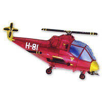 Фольгированные шары мини-фигуры "Вертолет красный"