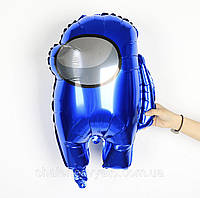 Фольгированный большой воздушный шар фигурный Among Us амонг ас синий, 55х43 см