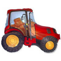 Фольгированный шар мини-фигура Flexmetal Трактор красный 26х31 см