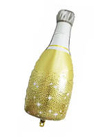 Фольгированный большой воздушный шар бутылка шампанского золотая 95х47 см
