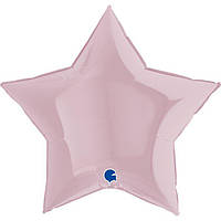 Фольгированный большой воздушный шар Grabo Звезда Пастель Розовая без рисунка 36" 91 см