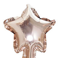 Фольгированный воздушный шар Звезда розовое золото, шары звезды 5" 13 см