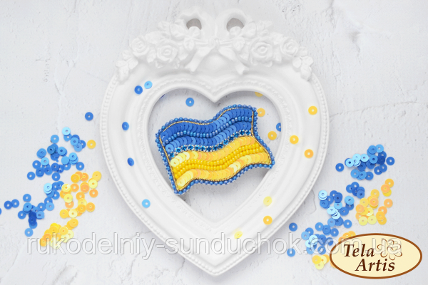 Набор для изготовления броши Тэла Артис "Прапор України" " Б-307, фото 1