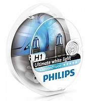 Автолампи Philips Diamond Vision H1 5000K 12V 55W P14.5S (2шт) 12258DVS2