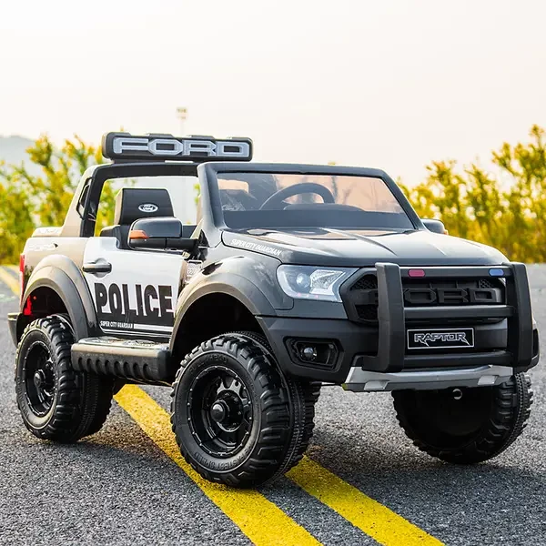 Дитячий поліцейський електромобіль 2-місний джип Ford Raptor Police, фото 1