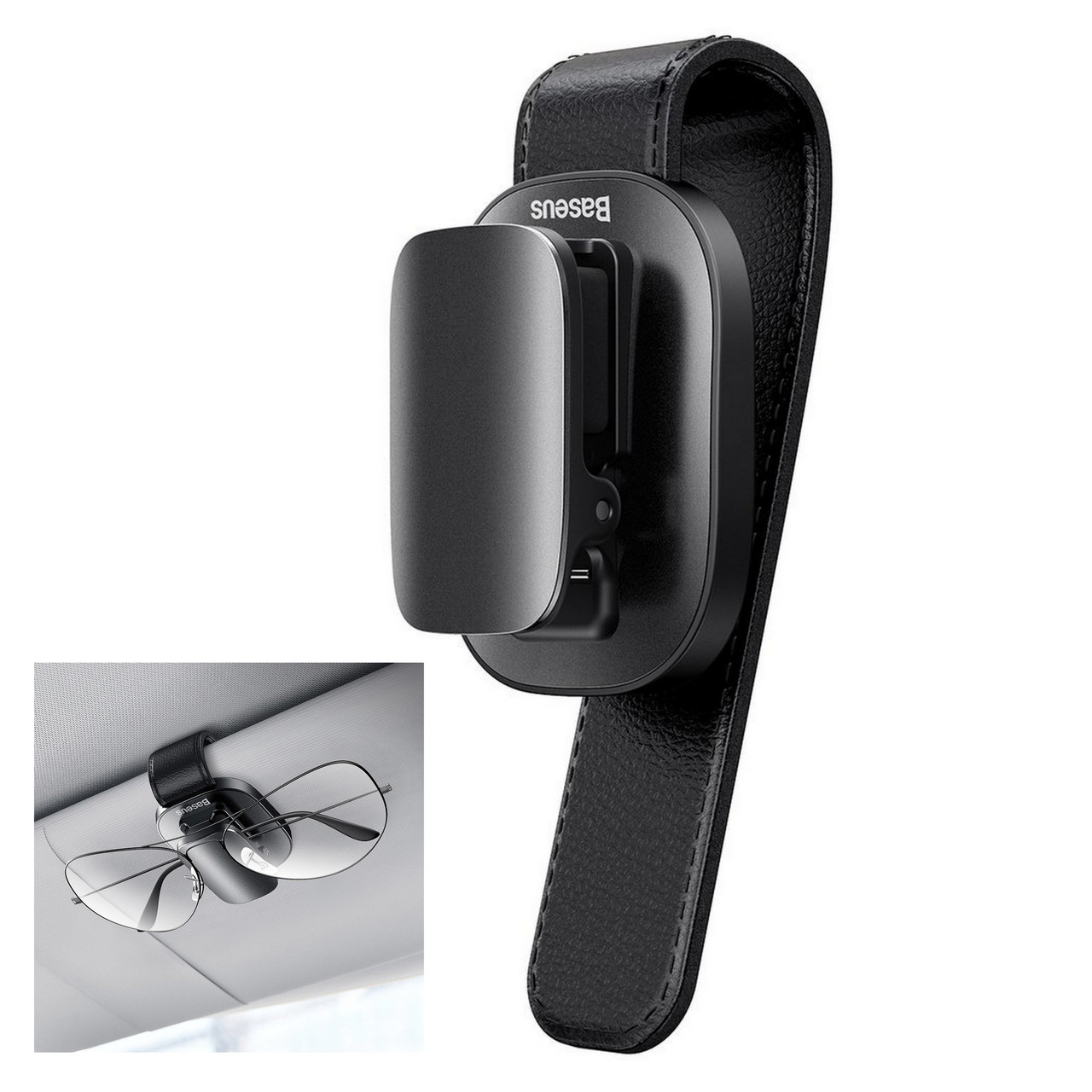Автомобільна кліпса для окулярів Baseus Platinum Vehicle Eyewear Clip Black (ACYJN-B01)