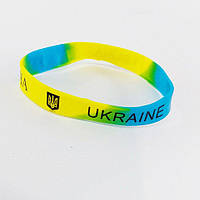 Браслет силиконовый Украина жёлто-голубой 1 см