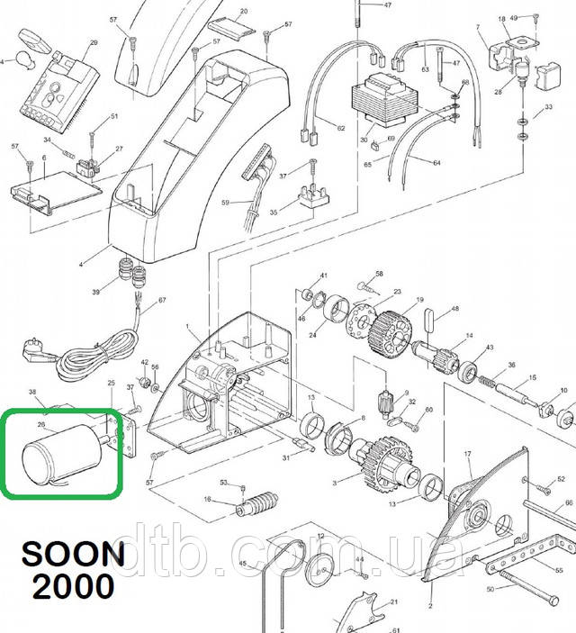 Електродвигун Nice для SOON2000 (RBA02)