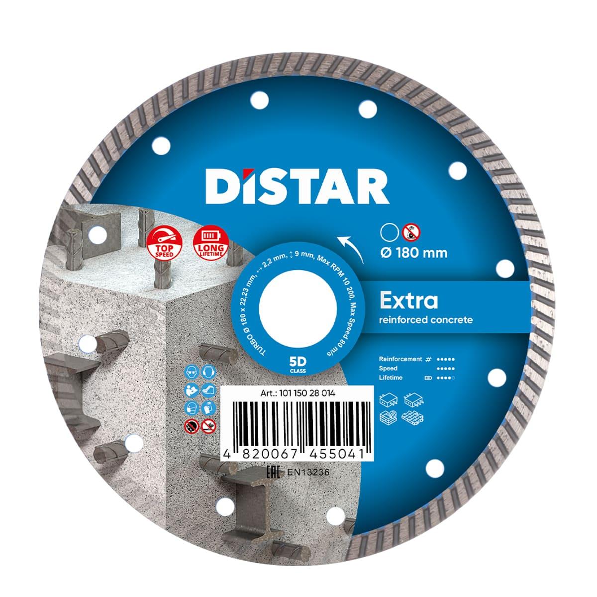 Круг алмазний відрізний Distar 1A1R Turbo 180x2,4x9x22,23 Extra
