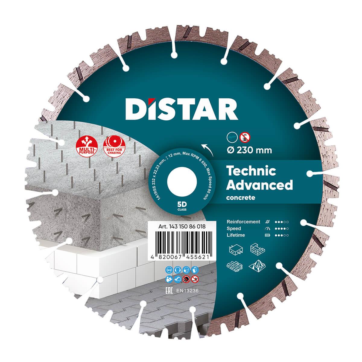 Круг алмазний відрізний Distar 1A1RSS/C3-H 232x2,6/1,8x12x22,23-16 Technic Advanced