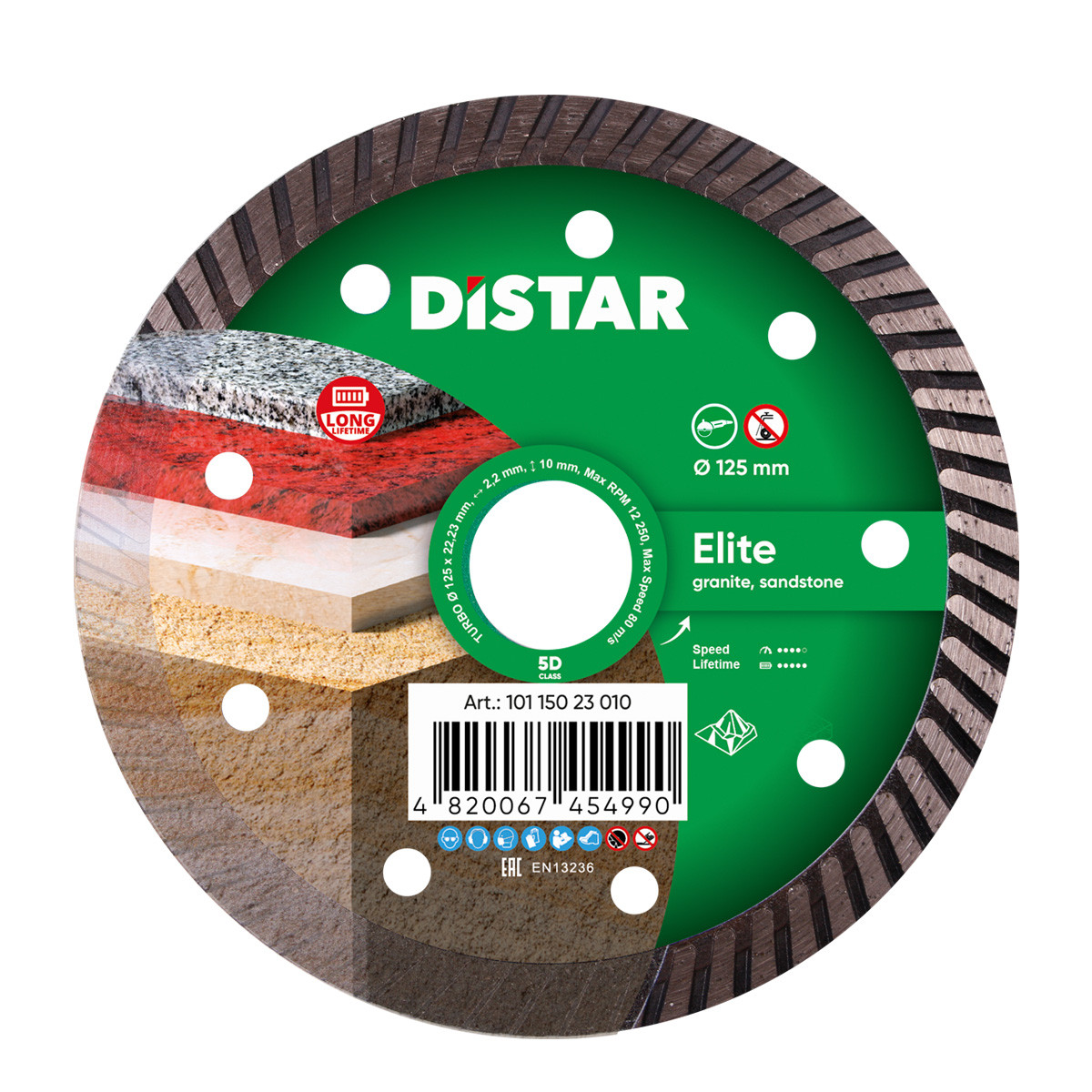 Круг алмазний відрізний Distar 1A1R Turbo 125x2,2x10x22,23 Elite