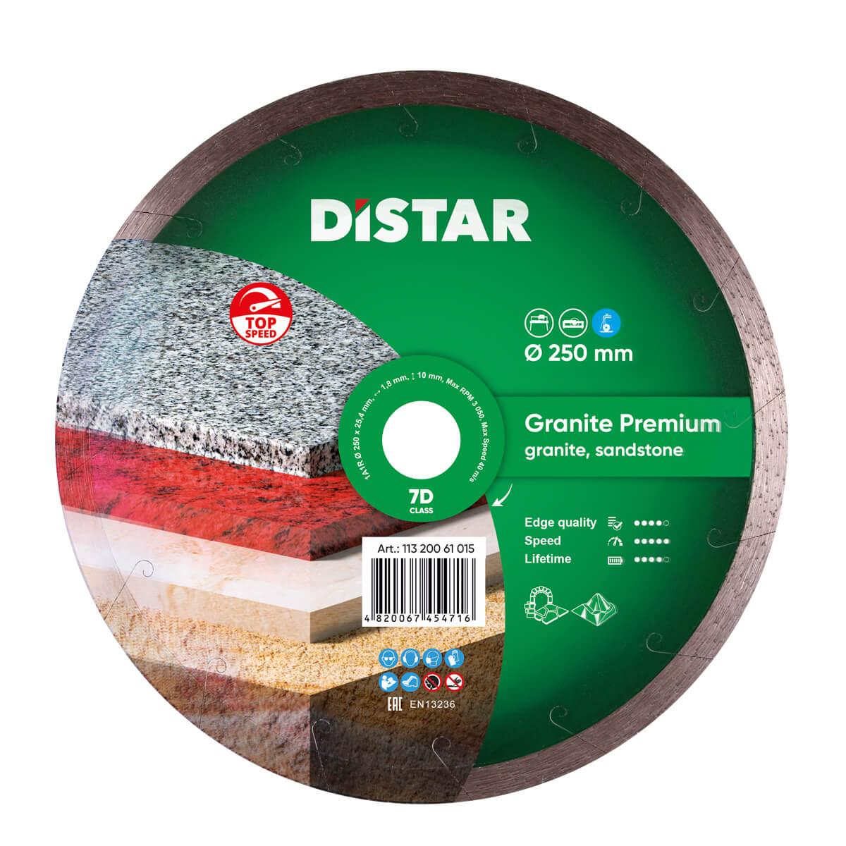 Круг алмазний відрізний DISTAR 1A1R 250x1,8x10x25,4 Granite Premium