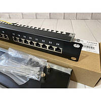 Патч-панель ATCOM 1U 19" 24xRJ-45 FTP Cat.5e в сборе (FP5224)