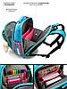 Рюкзак-ранець шкільний ортопедичний каркасний Котик для дівчинки 1-4 клас блакитний Skyname 5023, фото 2