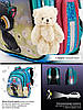 Рюкзак-ранець шкільний ортопедичний каркасний Котик для дівчинки 1-4 клас блакитний Skyname 5023, фото 3