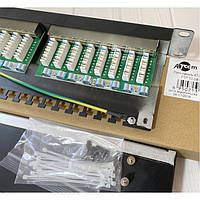 Патч-панель ATCOM 1U 19" 24xRJ-45 FTP Cat.6 в сборе (FP6224)