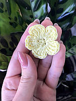 В'язаний декор "Квітка жовта", 4.5 см