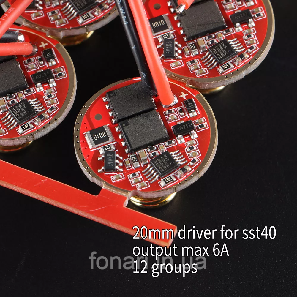 Драйвер 20мм для SST40, 1*Li-Ion, 6A (подходит для Convoy S21A / M21A и др.), фото 1