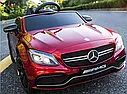 Дитячий електромобіль Mercedes C63 AMG червоний лак шкіряне сидіння, фото 3