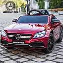 Дитячий електромобіль Mercedes C63 AMG червоний лак шкіряне сидіння, фото 4