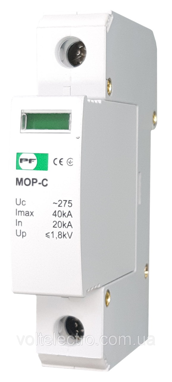 Обмежувач перенапруги MOP1-C 20кА/40кА/275В MOP1-C275/20, фото 1
