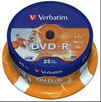 Диск Verbatim DVD-R AZO 4.7GB 16X WIDE PRINTABLE SURFACE Cake/25