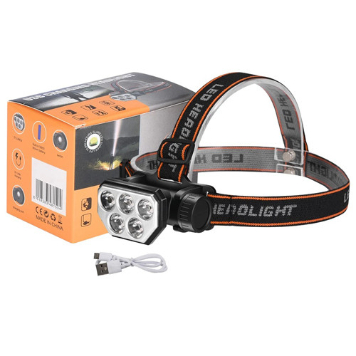 Ліхтар налобний SQ-815-1-3LM+2LED (yellow)