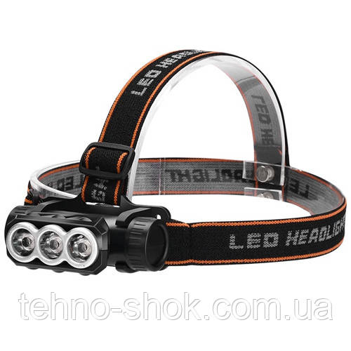 Ліхтар налобний SQ-813-3Lumen, фото 1