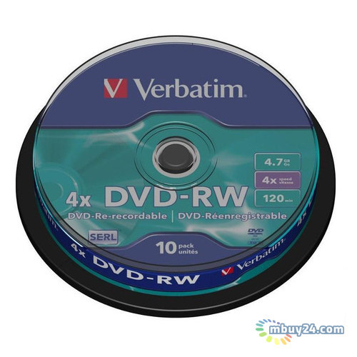 Диск Verbatim DVD-RW 4.7 GB 4X Cake/10