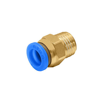 Фітинг цанговий PC6-02 з різьбленням 1/4", з отвором для трубки 6 мм, фото 1