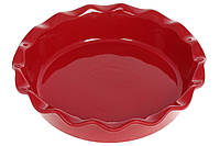 Круглая керамическая форма для выпечки 26см, цвет - красный