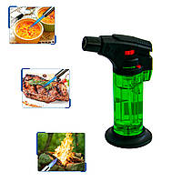 Фломбер с пьезоподжигом Blow Torch Jet Lighter Зеленая кулинарная горелка, газовая горелка туристическая (NS)
