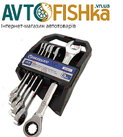 Набір автомобільного інструменту. Набір ріжкових із тріскачкою 8-17 мм 6 шт (планшет) CrV