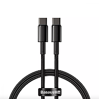 Кабель синхронизации Baseus Tungsten Gold Type C to Type C 100W 1m Cable, Black