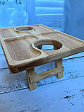 Дерев'яна менажниця, дерев'яний винний столик, пивний столик, фото 4