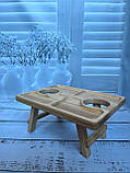 Дерев'яна менажниця, дерев'яний винний столик, пивний столик, фото 2