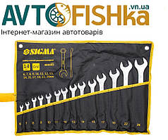 Набір Ключів Рожково-накидних 6-22 мм 15 шт (тканина. чохол) CrV