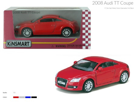 Машина — метал. "Kinsmart" "2008 Audi TT Coupe", у кор. 16*8,5*7,5см (96 шт./4), фото 1