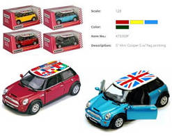 Машина — метал. "Kinsmart" "Mini Cooper S", кор. 16*8*7 см (96 шт.)