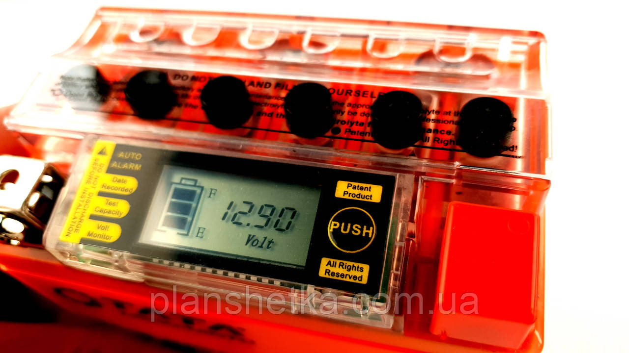 Аккумулятор гелевый 12В 4АH OUTDO гелевый 113х70х85 мм с дисплеем оранжевый - фото 3 - id-p1616574794