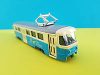 Игрушка Трамвай Татра Т-3 Автосвит металлопластик синий