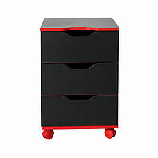 Тумба мобільна Barsky THG-02 Homework Game Red, червона, фото 4