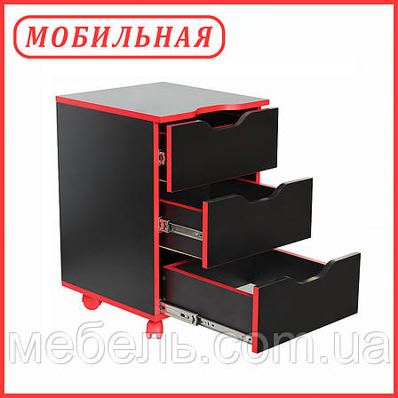 Тумба мобільна Barsky THG-02 Homework Game Red, червона, фото 1