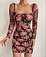 Коротка сукня, що облягає, в квітковий принт з виділеними грудьми на зав'язці (р. 42-46) 77PL4047, фото 6