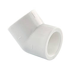 Кутник 45° Ø110 поліпропіленовий білий Tebo®